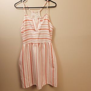 🛍 (3 for $20) Everly Midi Dress White and orange